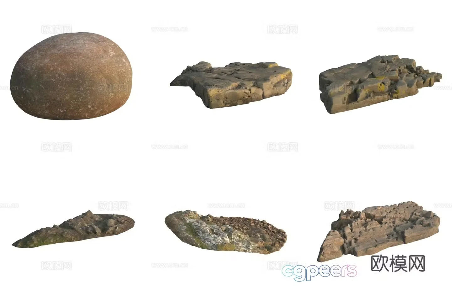Stone Rock Pebbles 3d Model