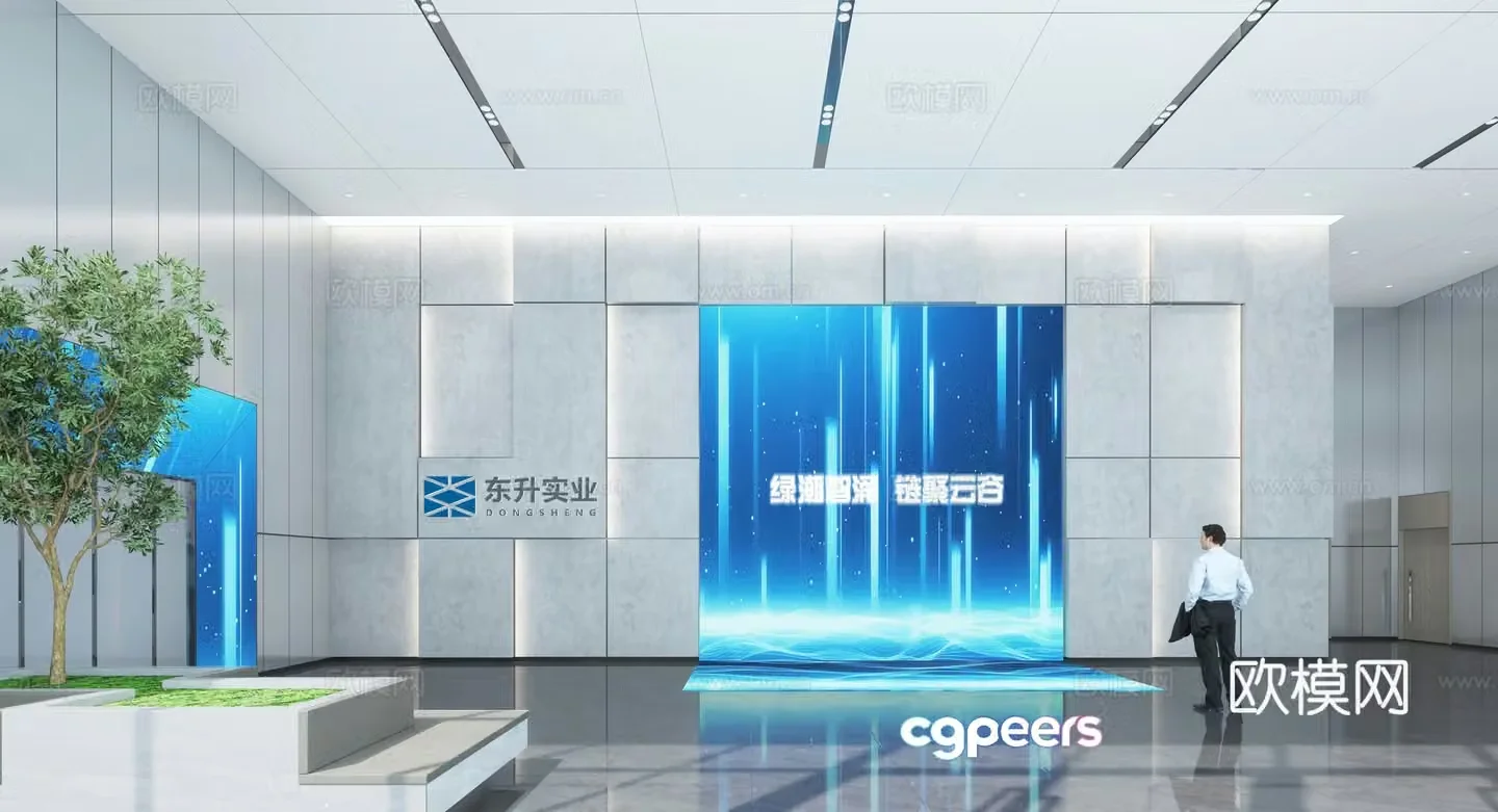 Exhibition hall lobby office lobby 3d model