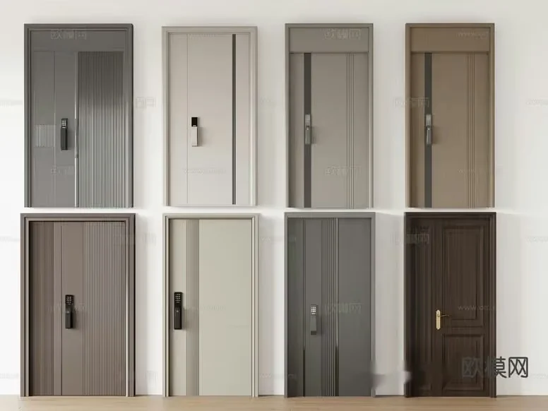 A Collection Of Doors With Different Designs And Colors 3D Model – 10318 – VRAY Render
