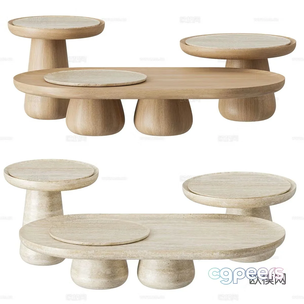 Wabi-sabi coffee table 3d model