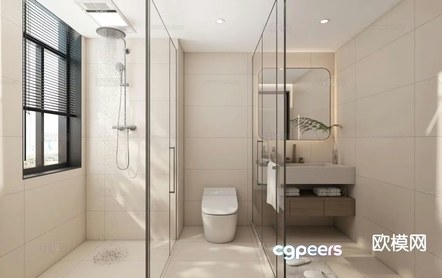 Modern bathroom bathroom toilet 3d model
