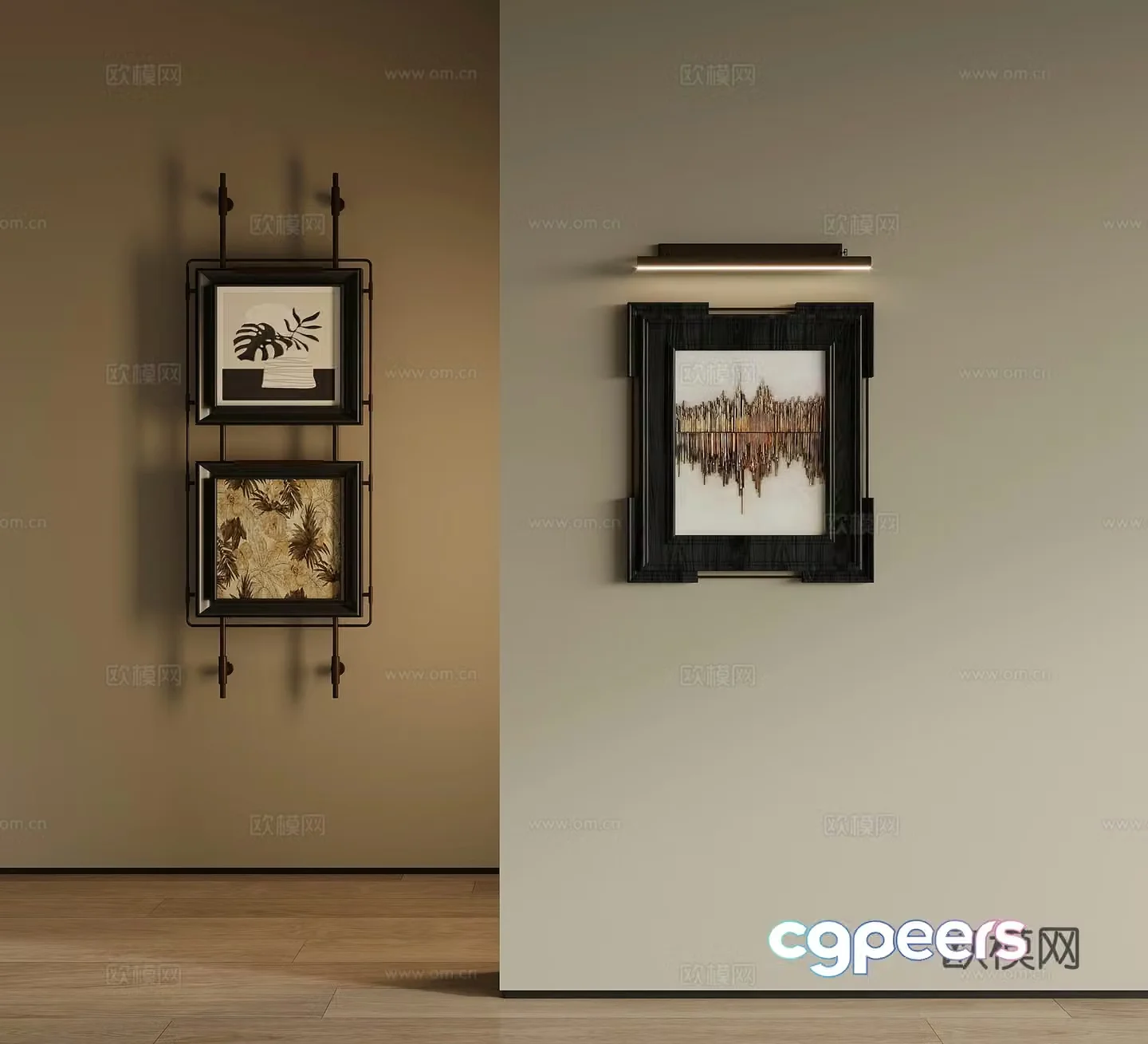 Hanging painting French retro style hanging painting decorative painting 3d model
