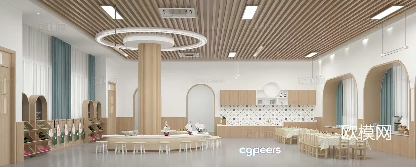 Kindergarten baking room Children experience kitchen parent -child experience kitchen kindergarten handmade room 3D model
