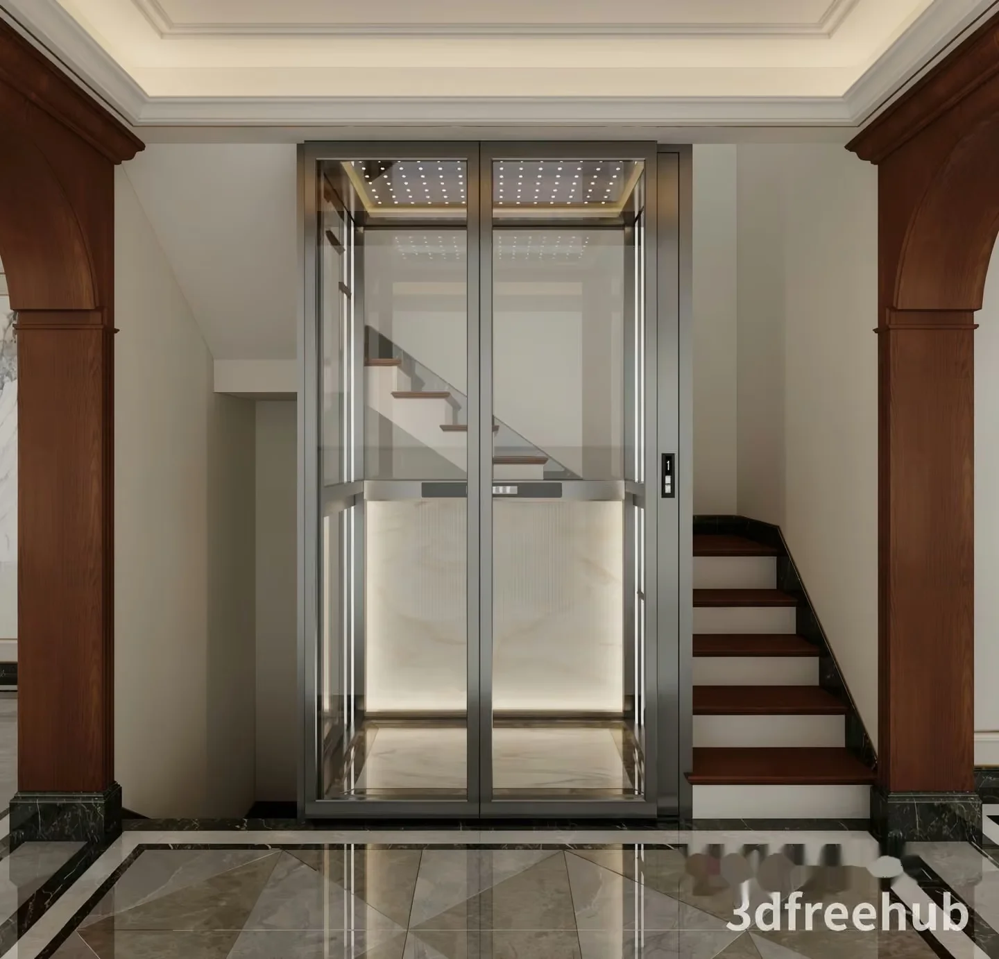 Elevator In A Building 3D Model – 18995 – VRAY Render
