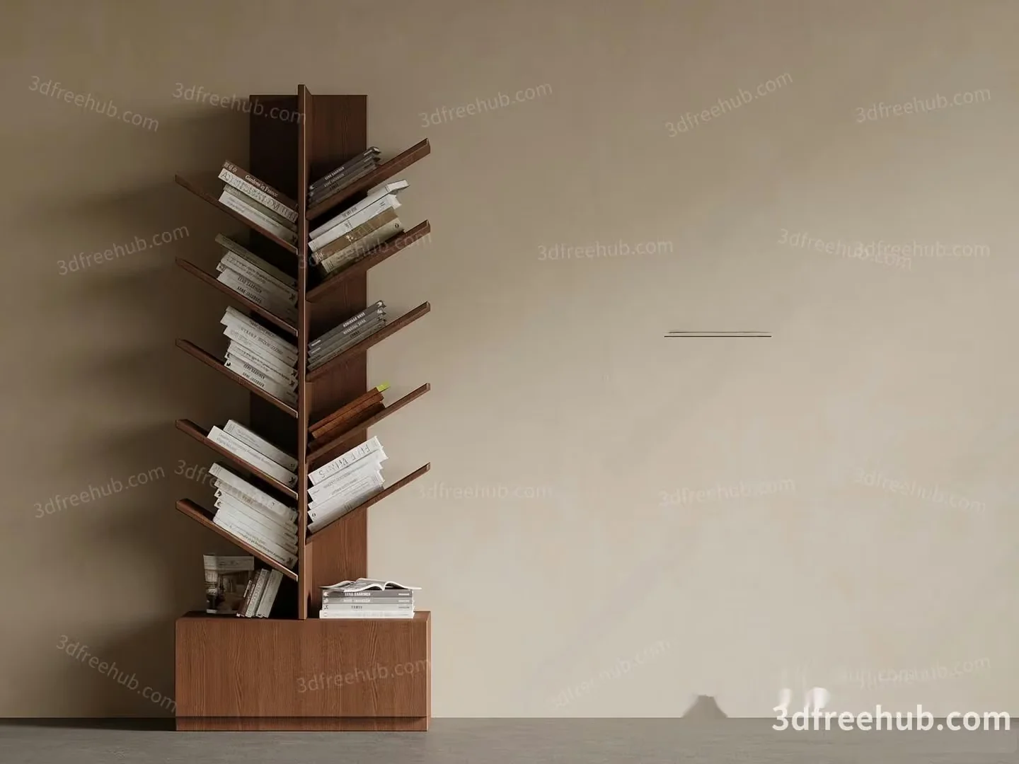 A Bookshelf Made Of Wood 3D Model – 164 – VRAY Render