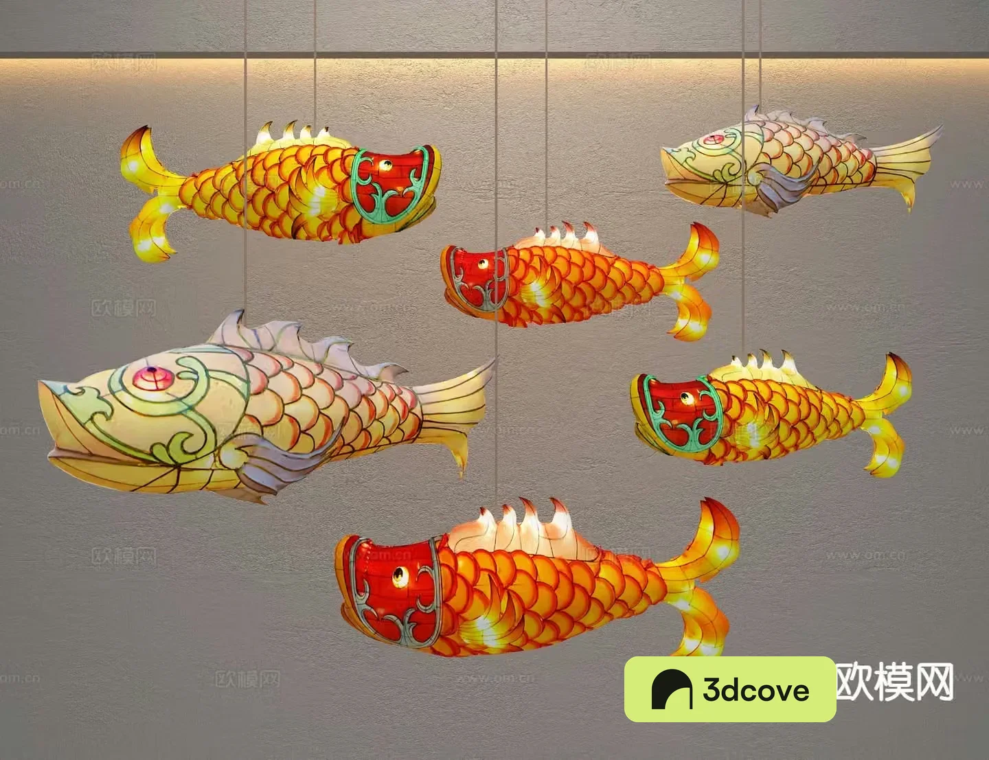 Chinese lantern fish decorative lamp