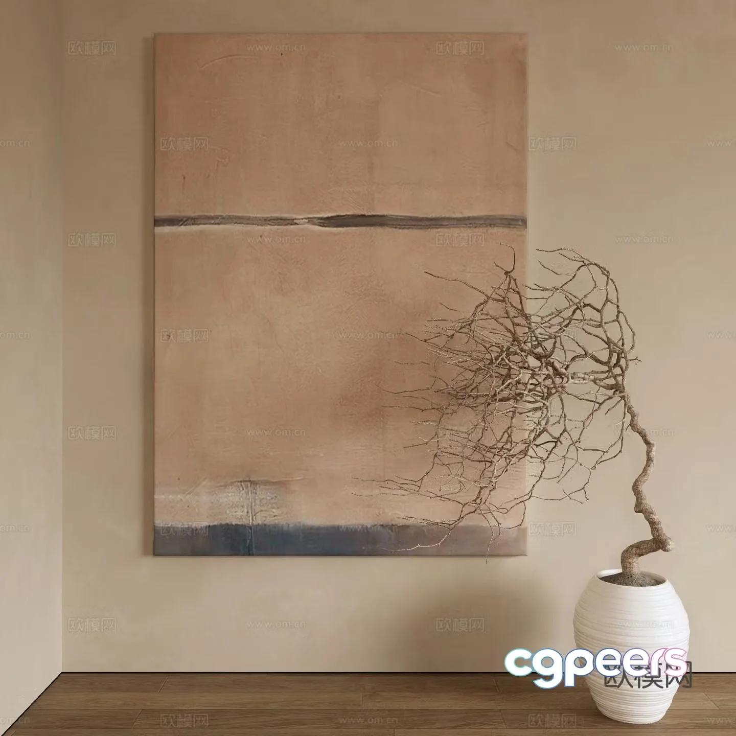 Wasabi hanging painting oil painting 3d model