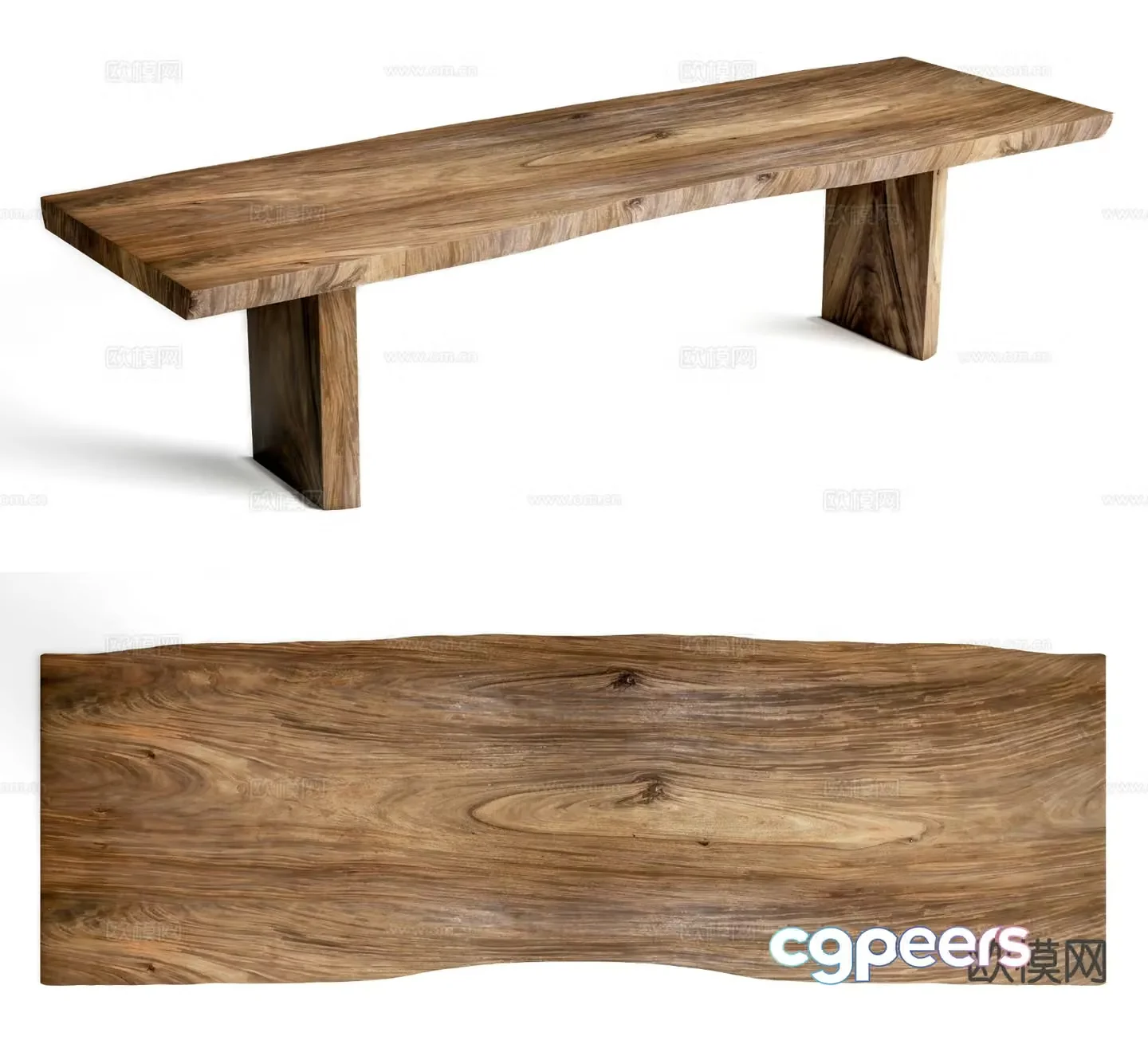 Log tea table tea table 3d model