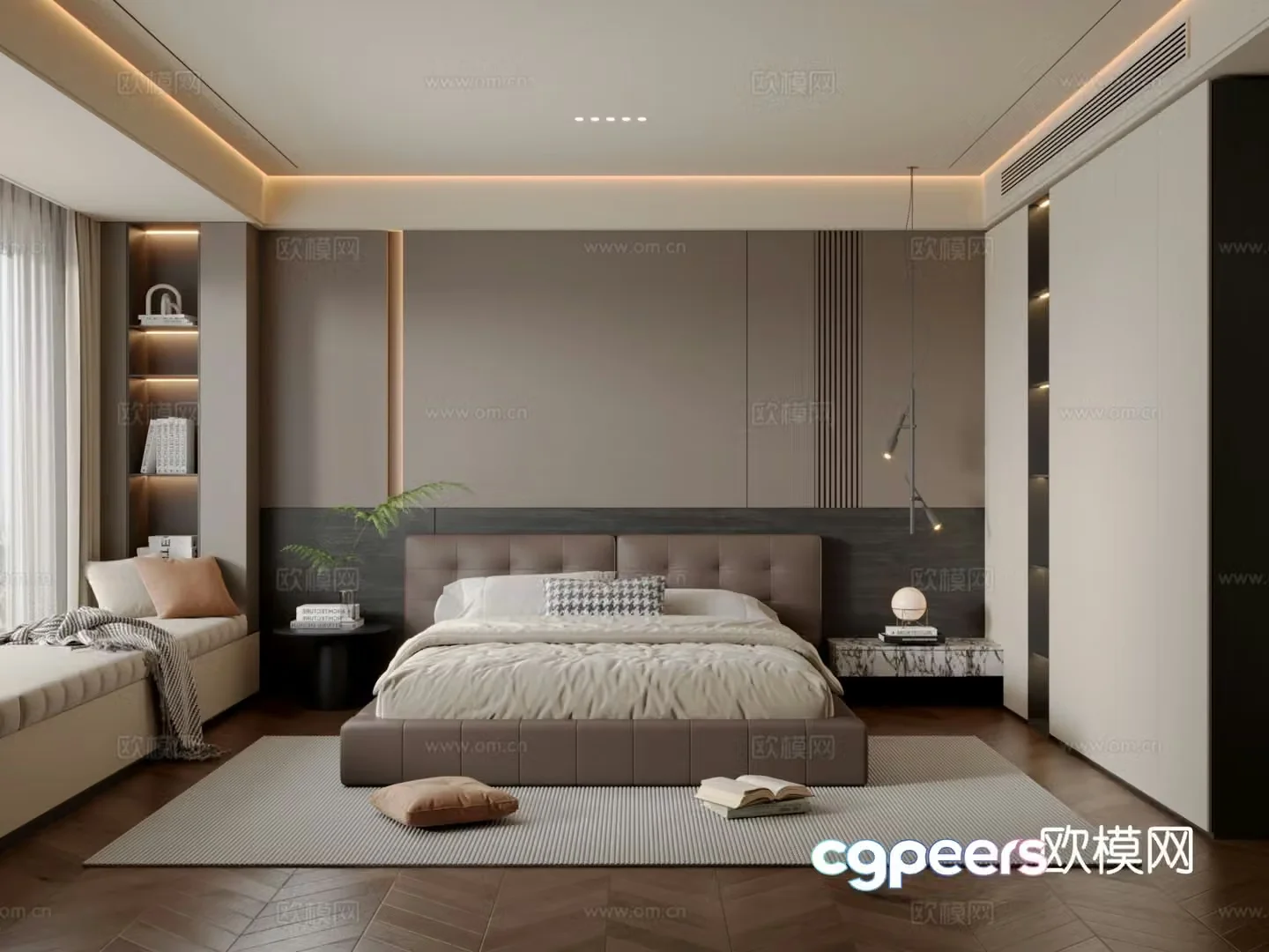 Italian style bedroom master bedroom 3d model
