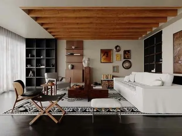 Modern Living Room 3D Model – 130 – VRAY Render