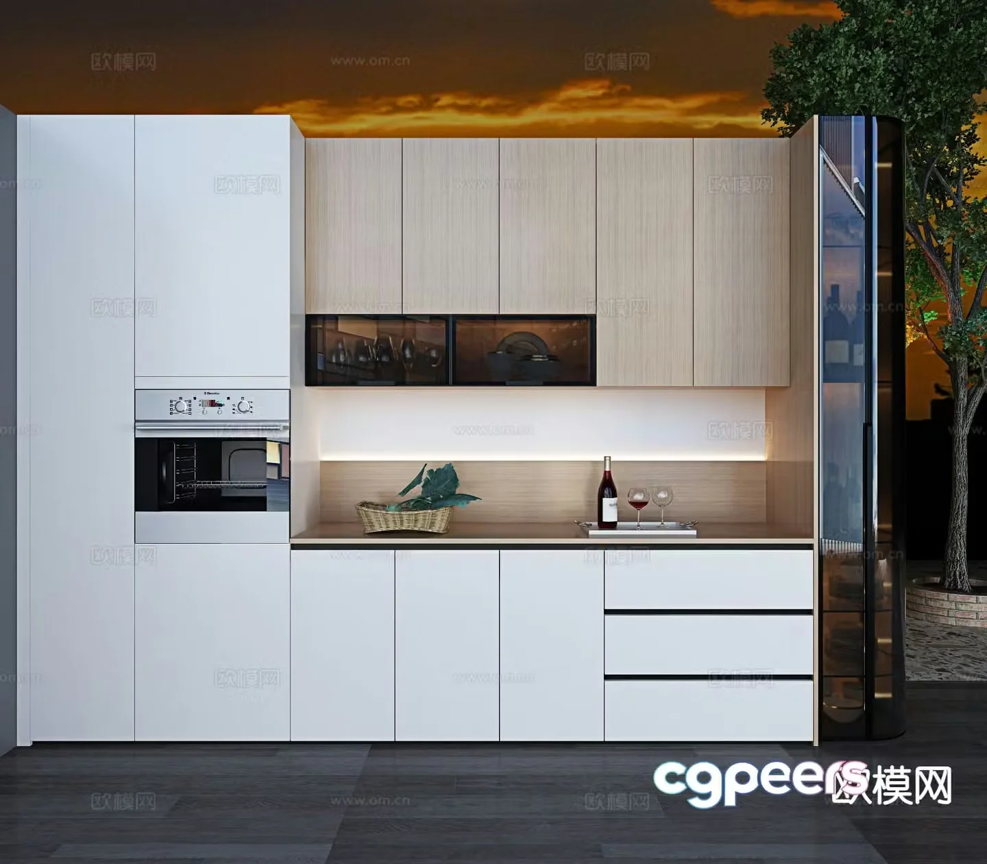 Modern sideboard wine cabinet 3d model