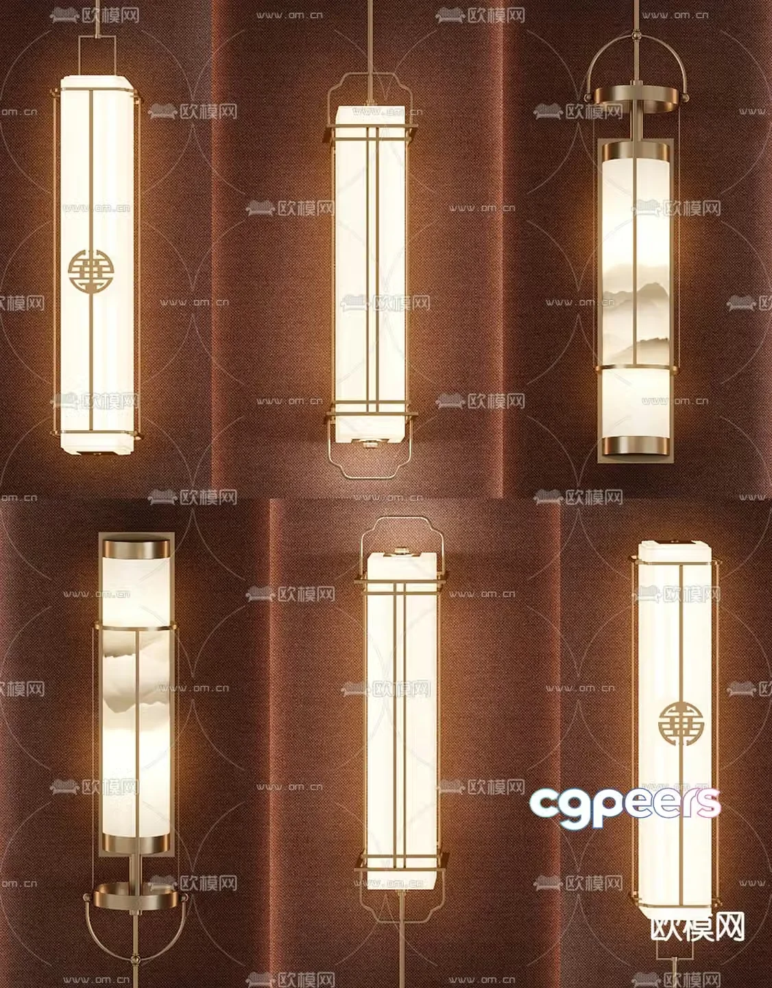 New Chinese style wall light wall light 3d model