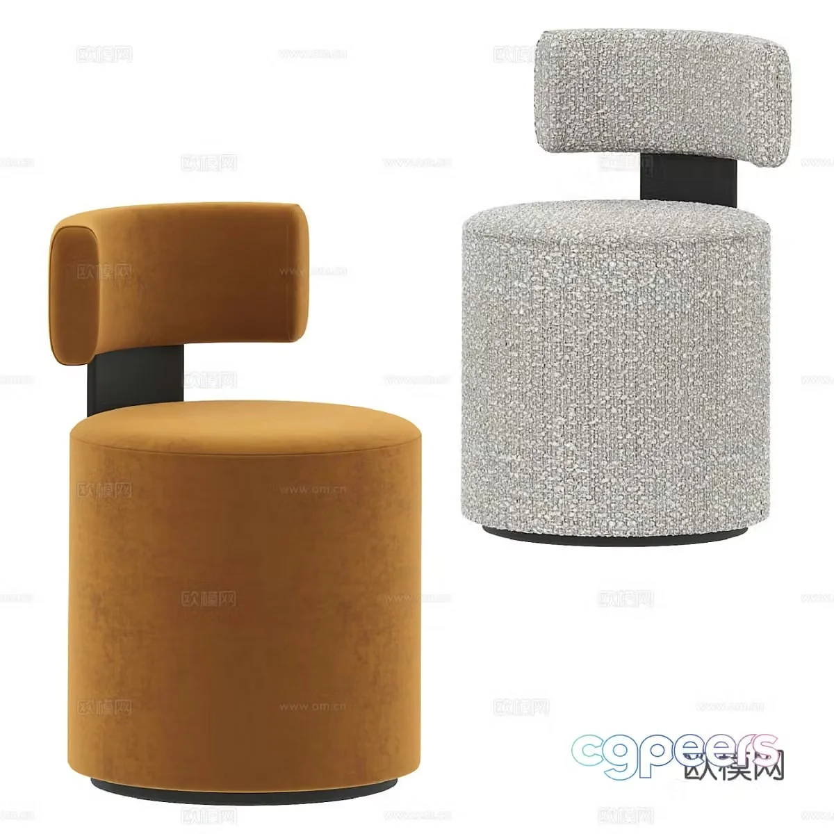 New Chinese style fabric leisure chair 3D model