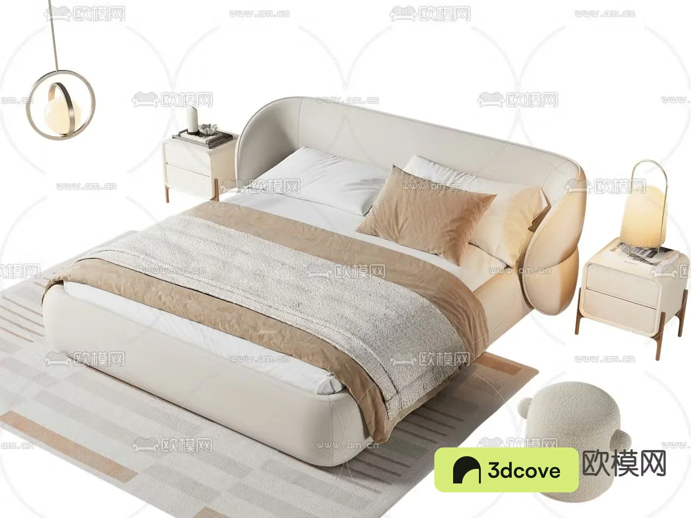 Cream style double bed