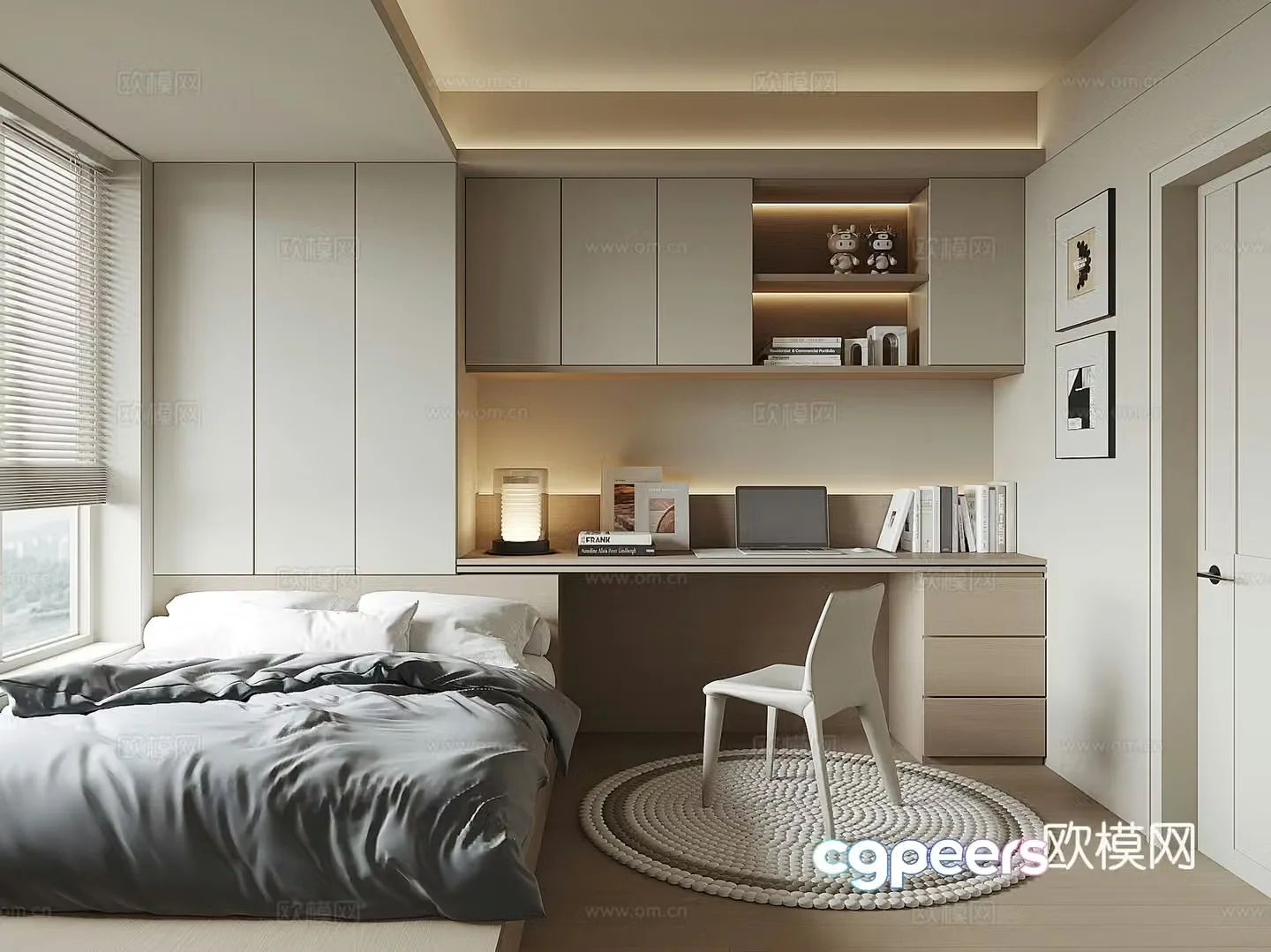 Modern tatami bedroom 3d model