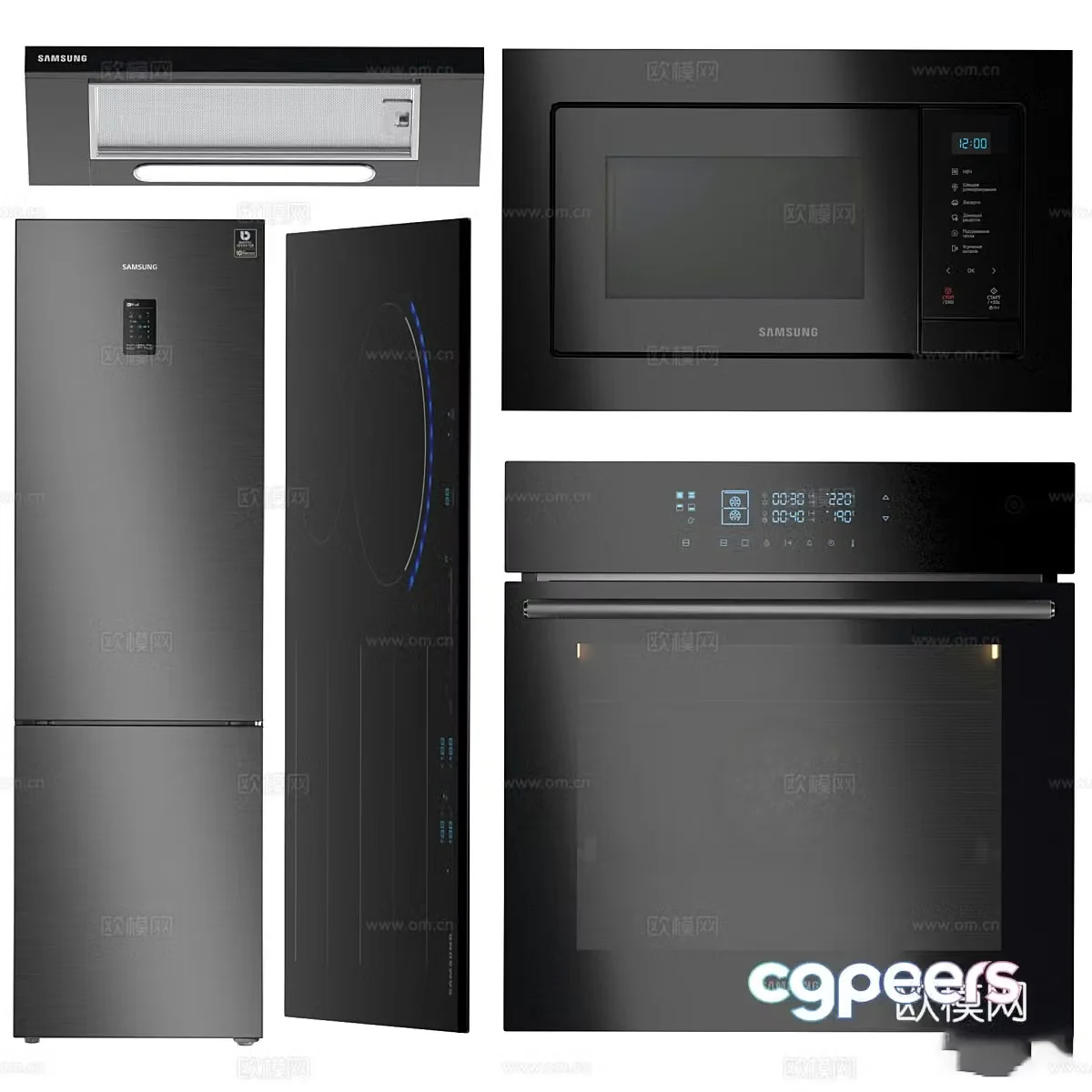 Modern kitchen appliances 3d model