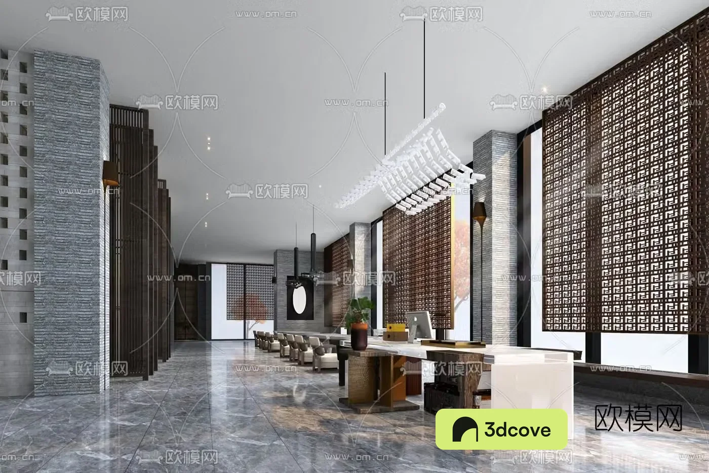 New Chinese style hotel lobby bar