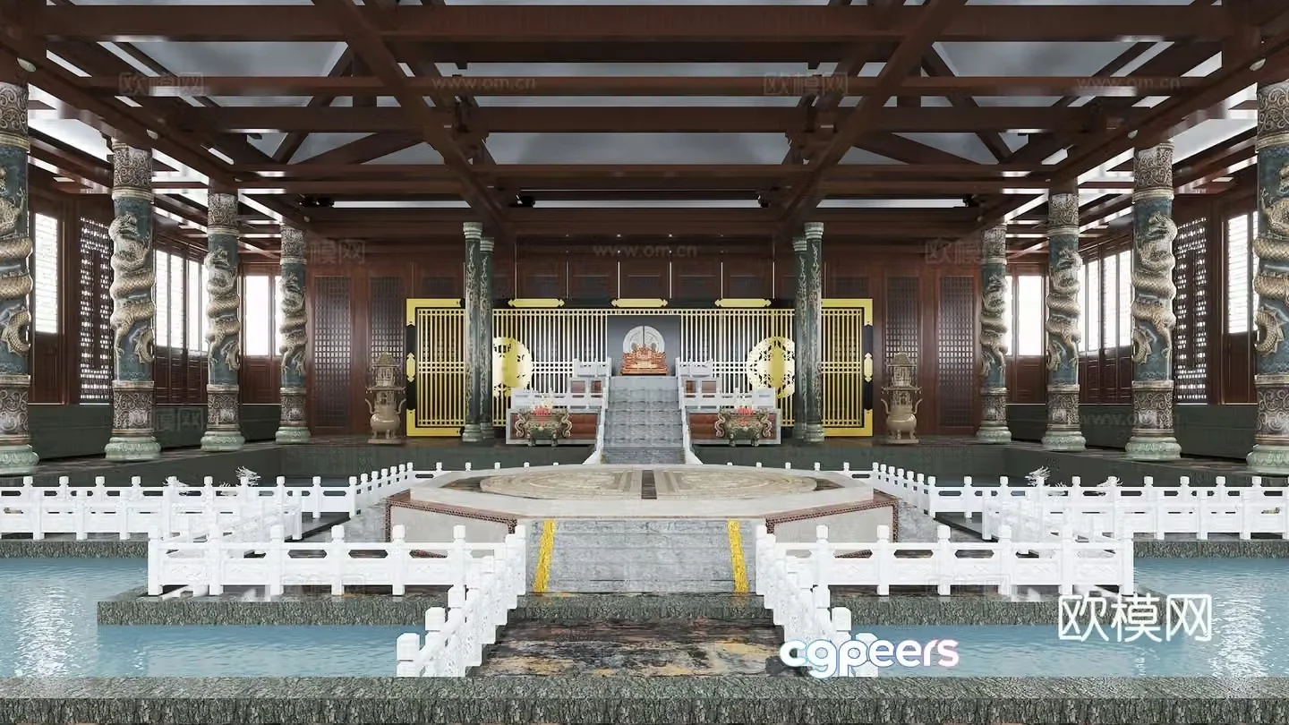 Chinese style palace ancient palace palace han dynasty palace 3d model