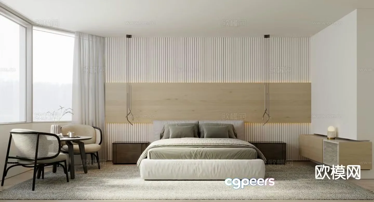 Modern bedroom master bedroom 3d model