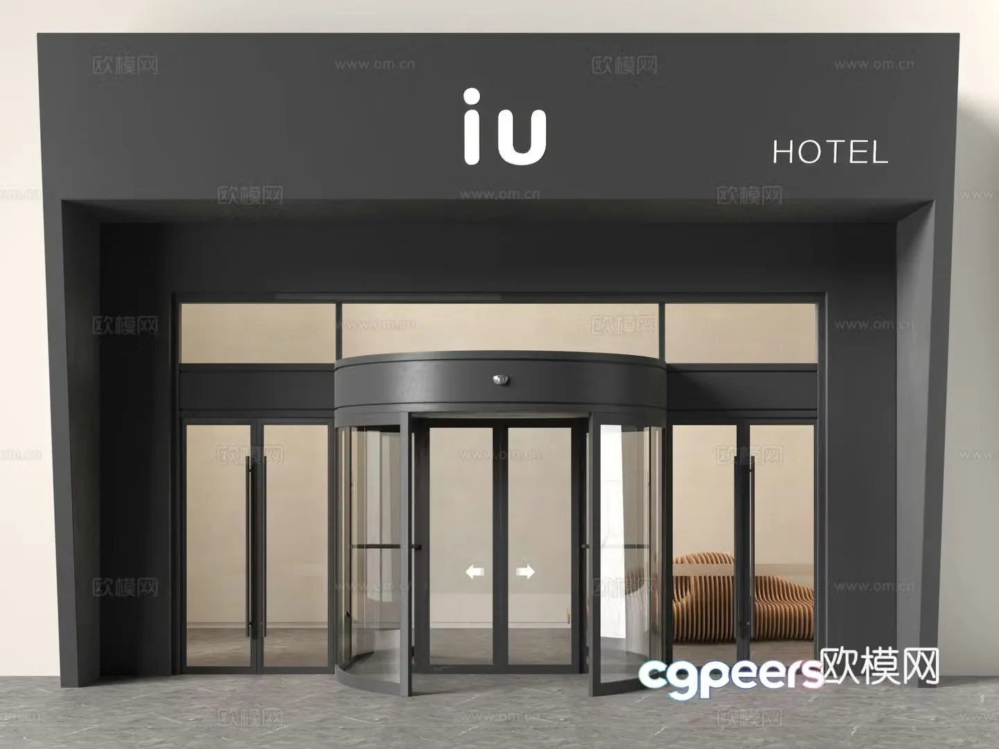 Modern revolving door Automatic revolving door Induction door Hotel revolving door Shopping mall revolving door Door 3D model