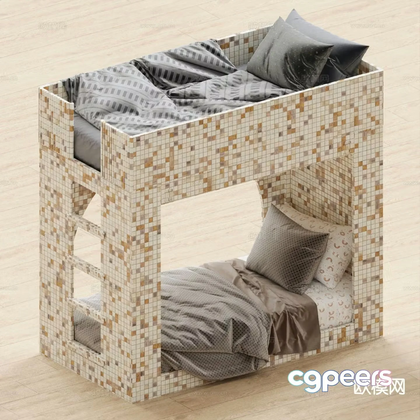 Modern bunk bed bunk bed 3d model