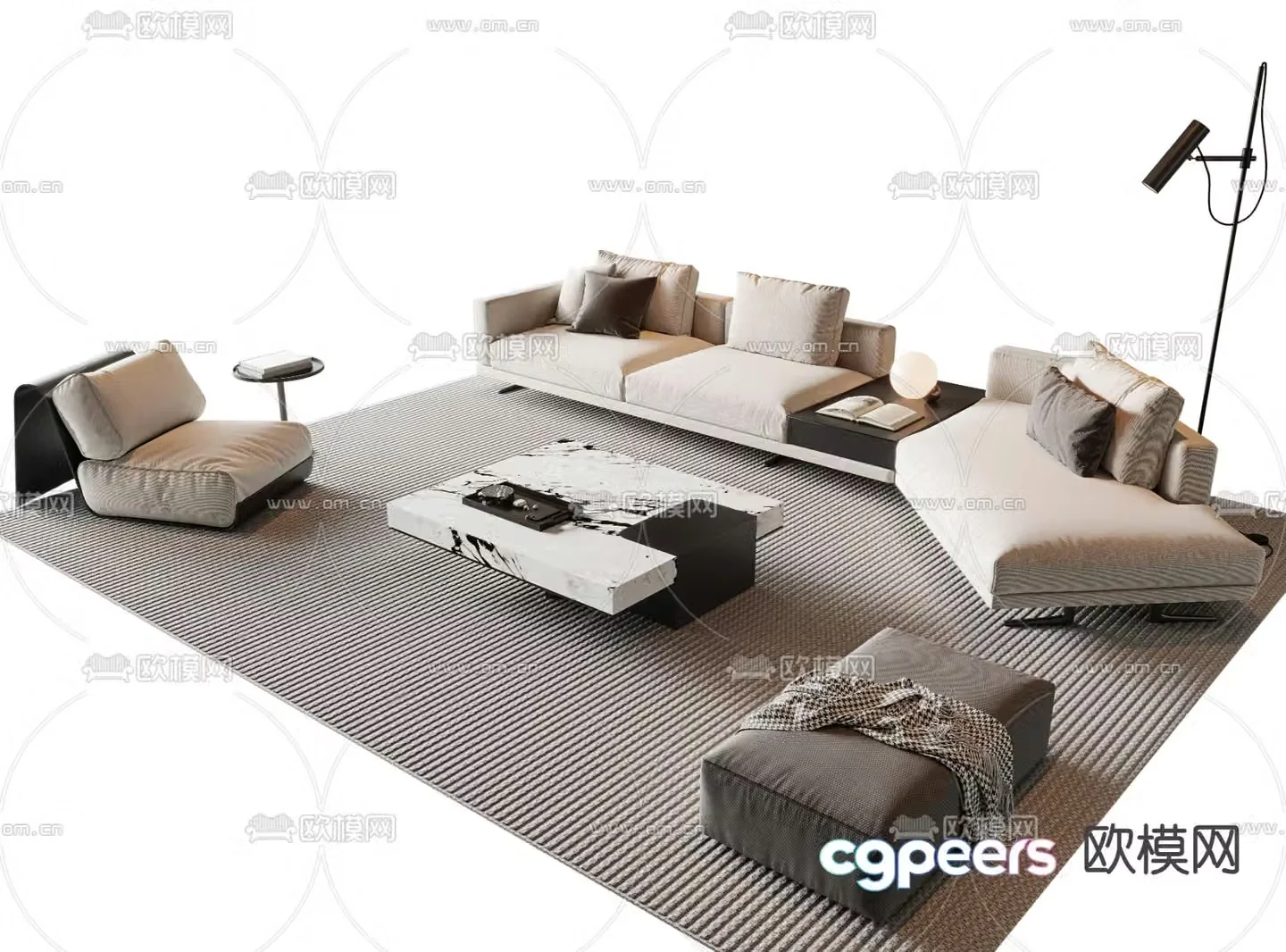 Modern sofa modular sofa 3d model