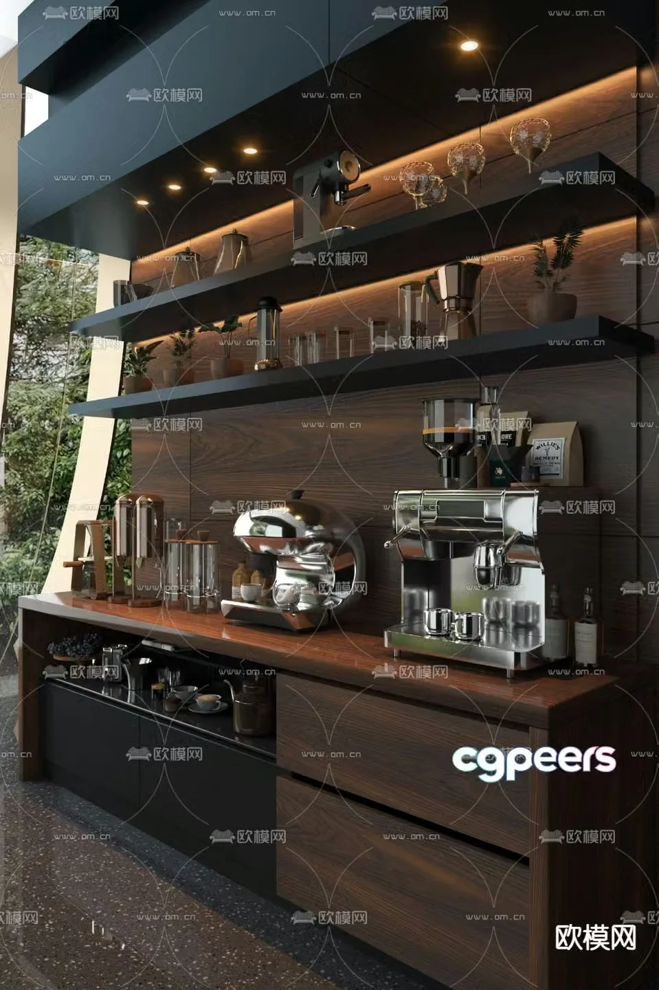 Coffee console coffee cabinet 3d model
