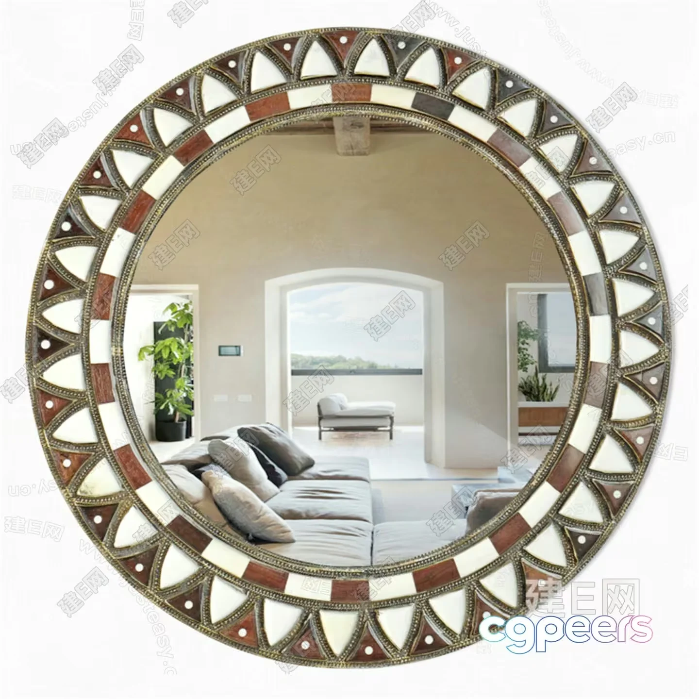 Modern Round Mirror 3D Model – 15861 – VRAY Render