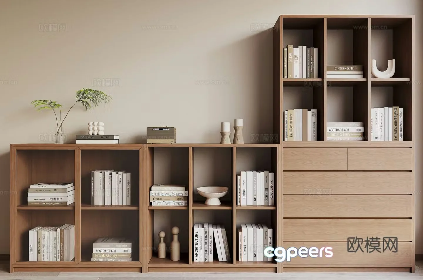 Modern bookcase 3d model