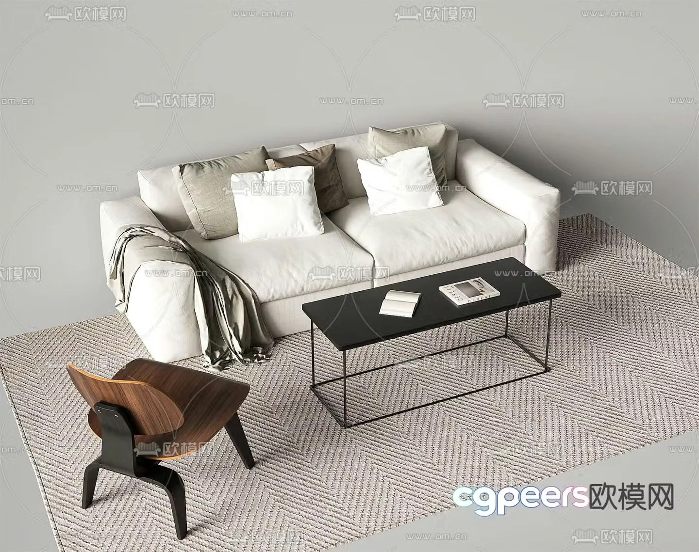 Modern sectional sofa 3d model