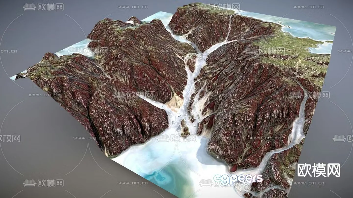 modern cliff mountain 3d model