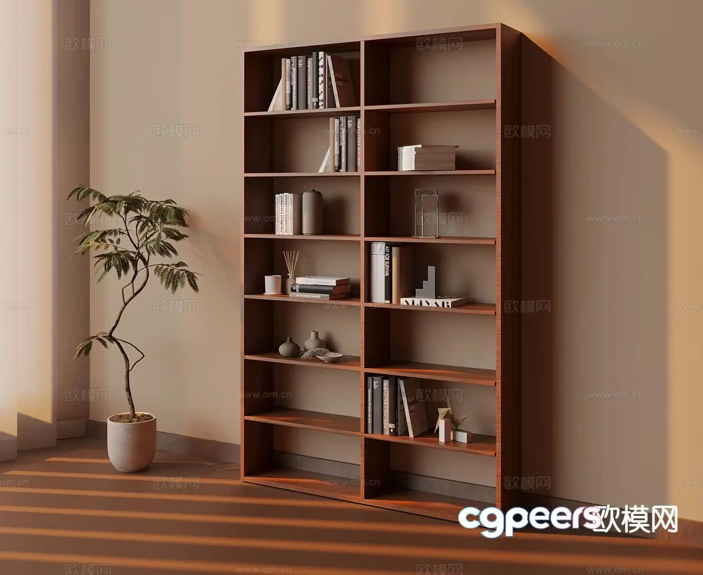 Medieval style bookshelf 3d model