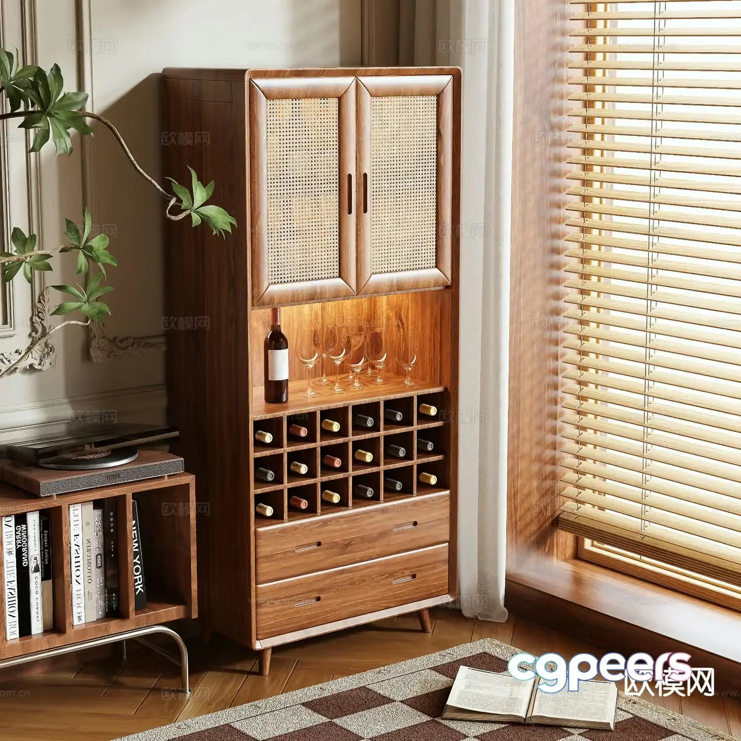 Medieval style wine cabinet 3D model