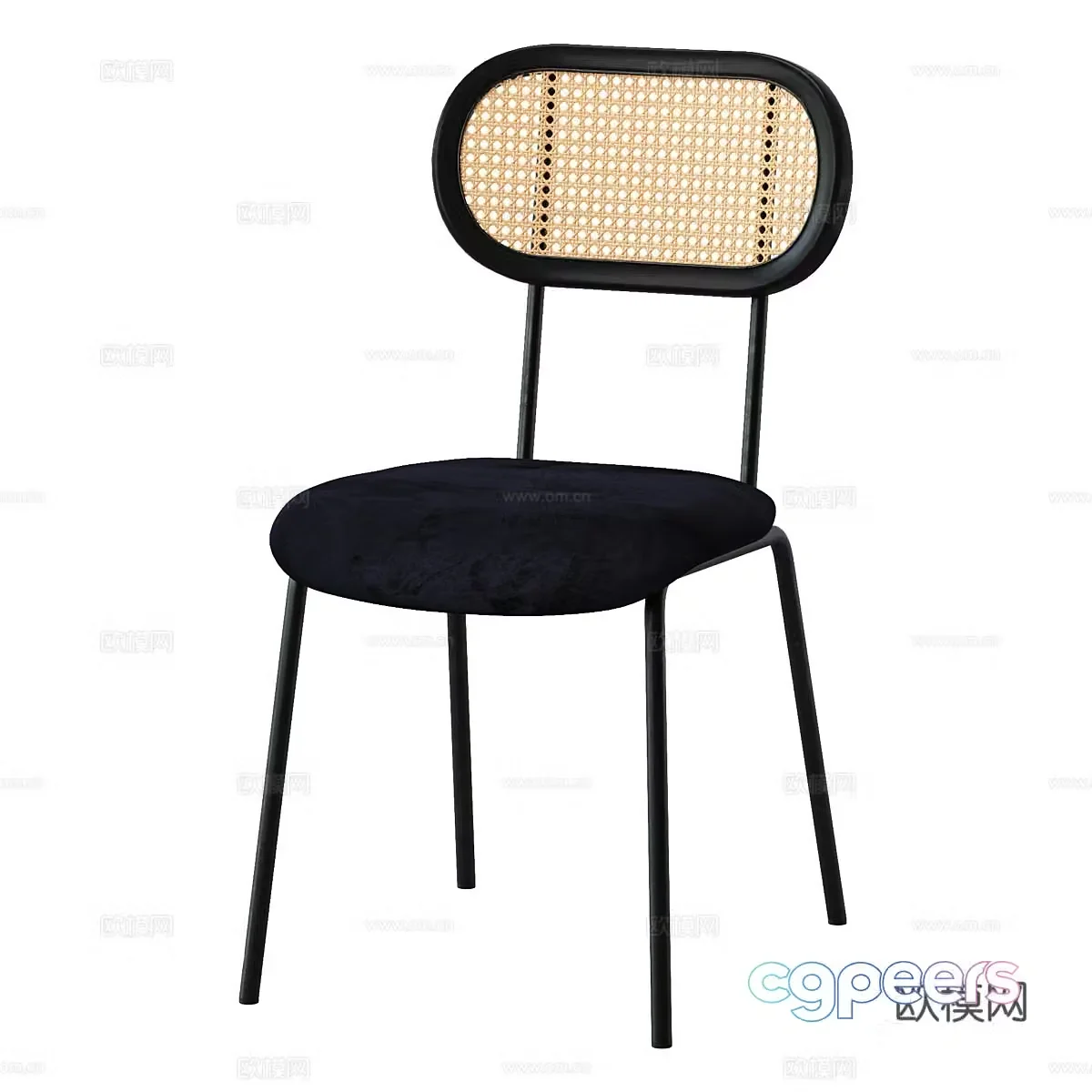 Nordic simple chair chair simple chair rattan chair casual chair 3d model
