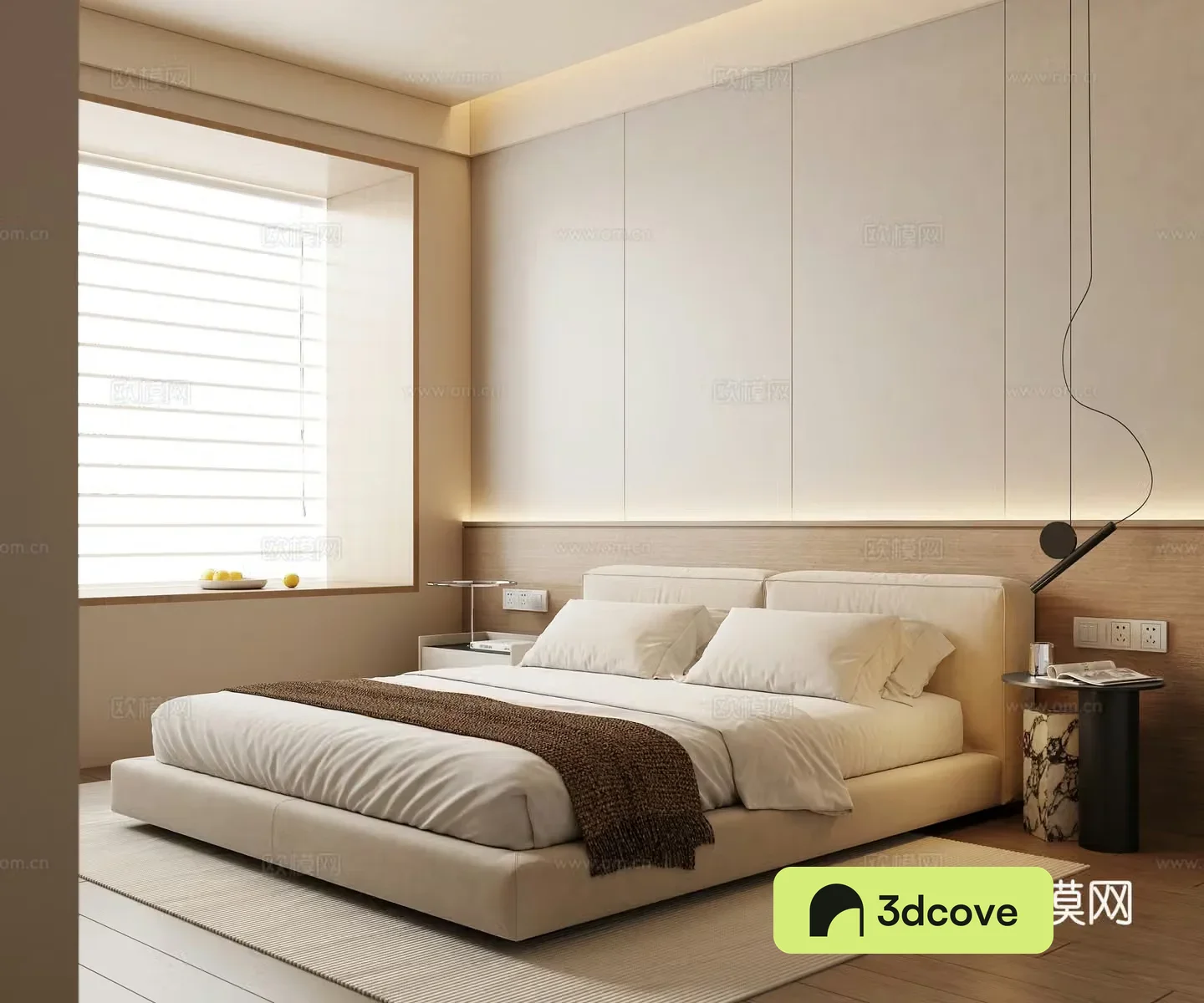 Modern creamy bedroom
