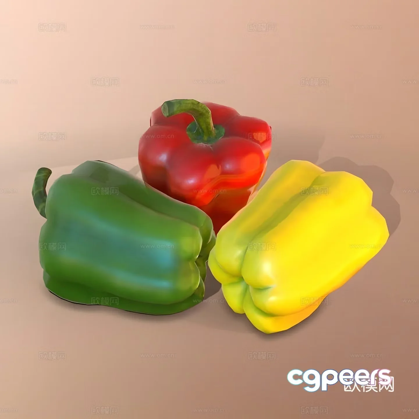 Colorful pepper pepper vegetable 3d model