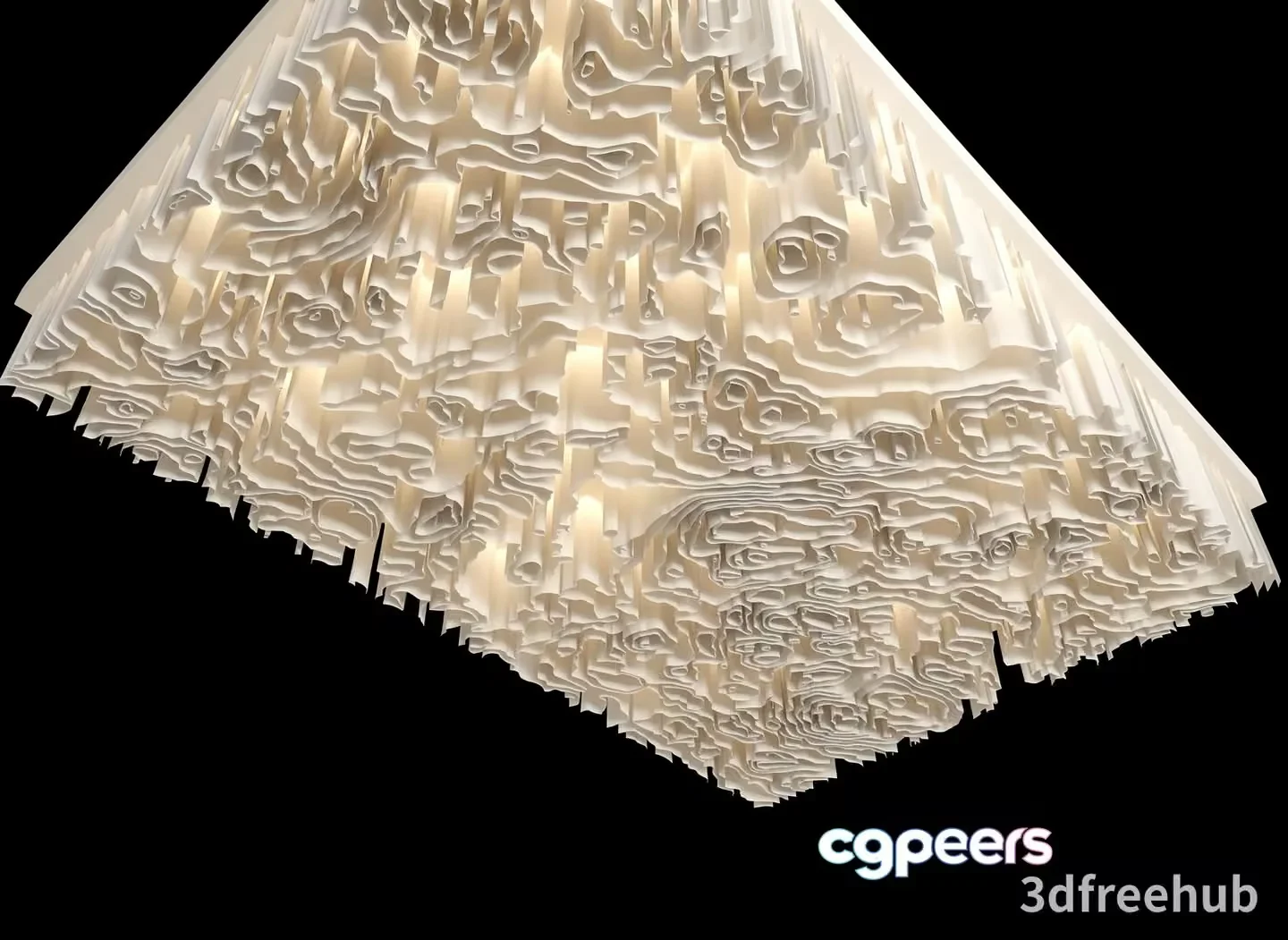 A White Abstract Ceiling Light Fixture 3D Model – 20872 – VRAY Render