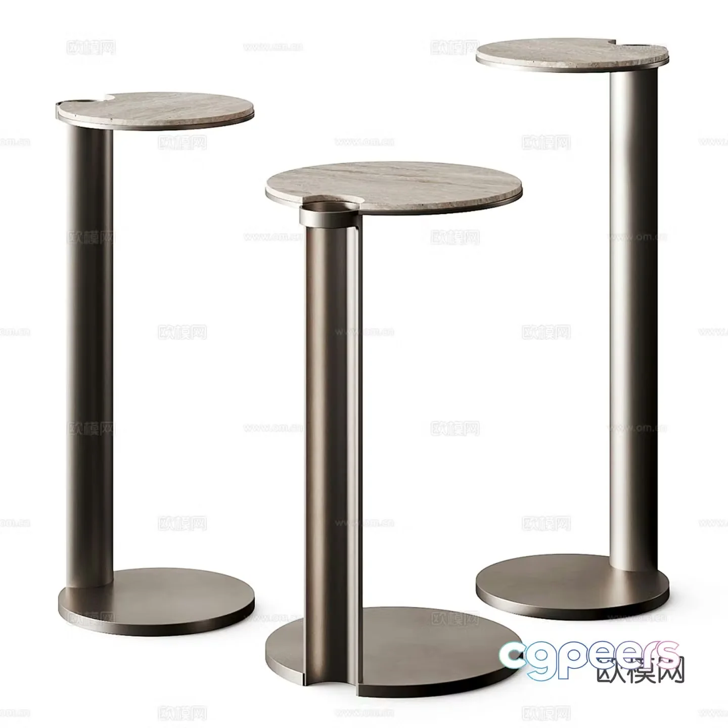 Modern side table corner table round table 3D model