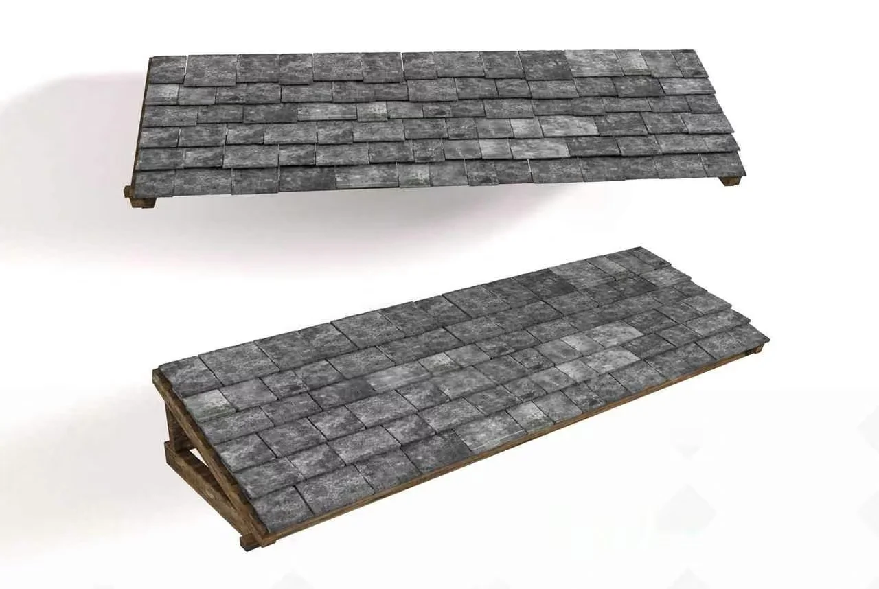 A Roof With Gray Tiles 3D Model – 3554 – VRAY Render