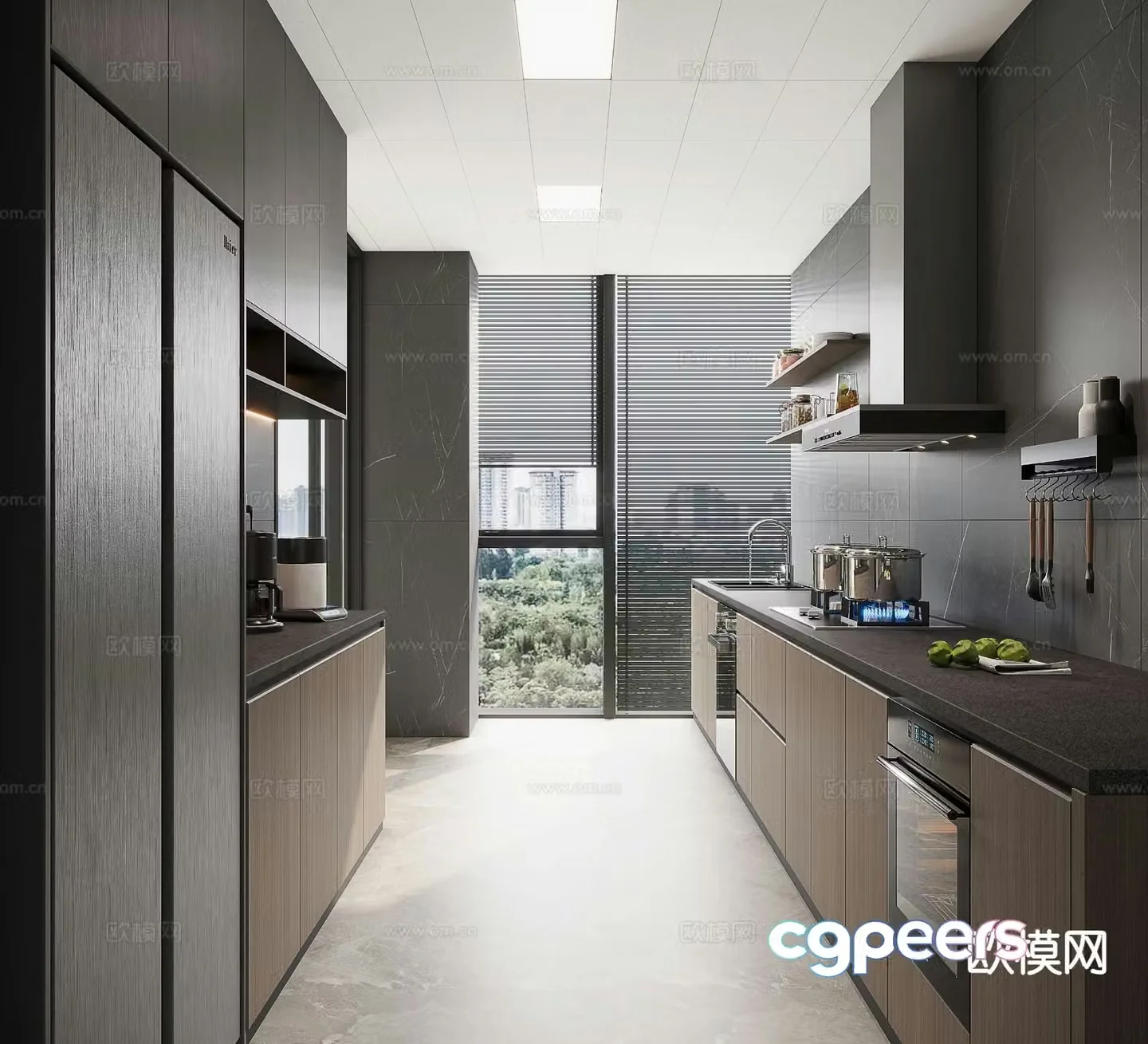 modern kitchen cabinet 3d model
