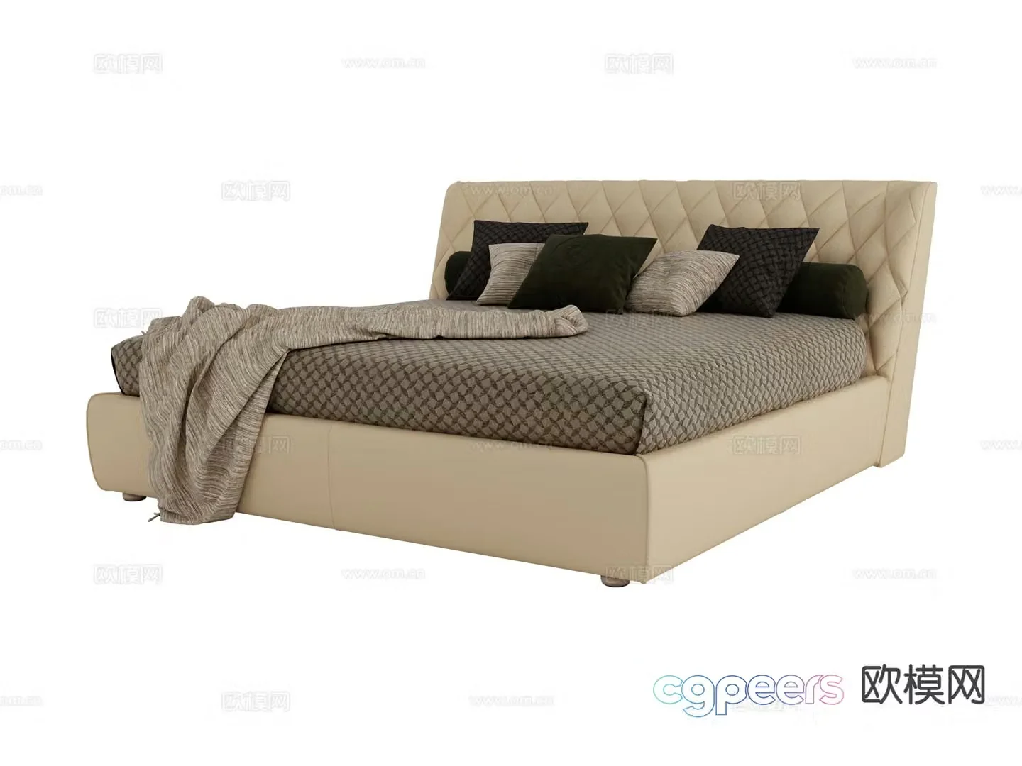 alberta-Grace double bed 3d model