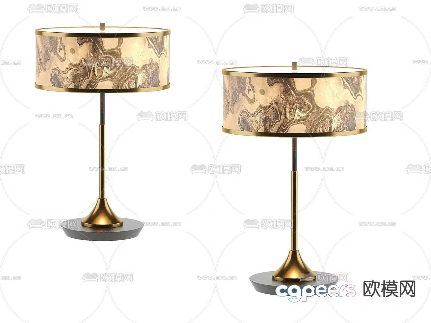 Light luxury desk lamp new Chinese desk lamp 3d model