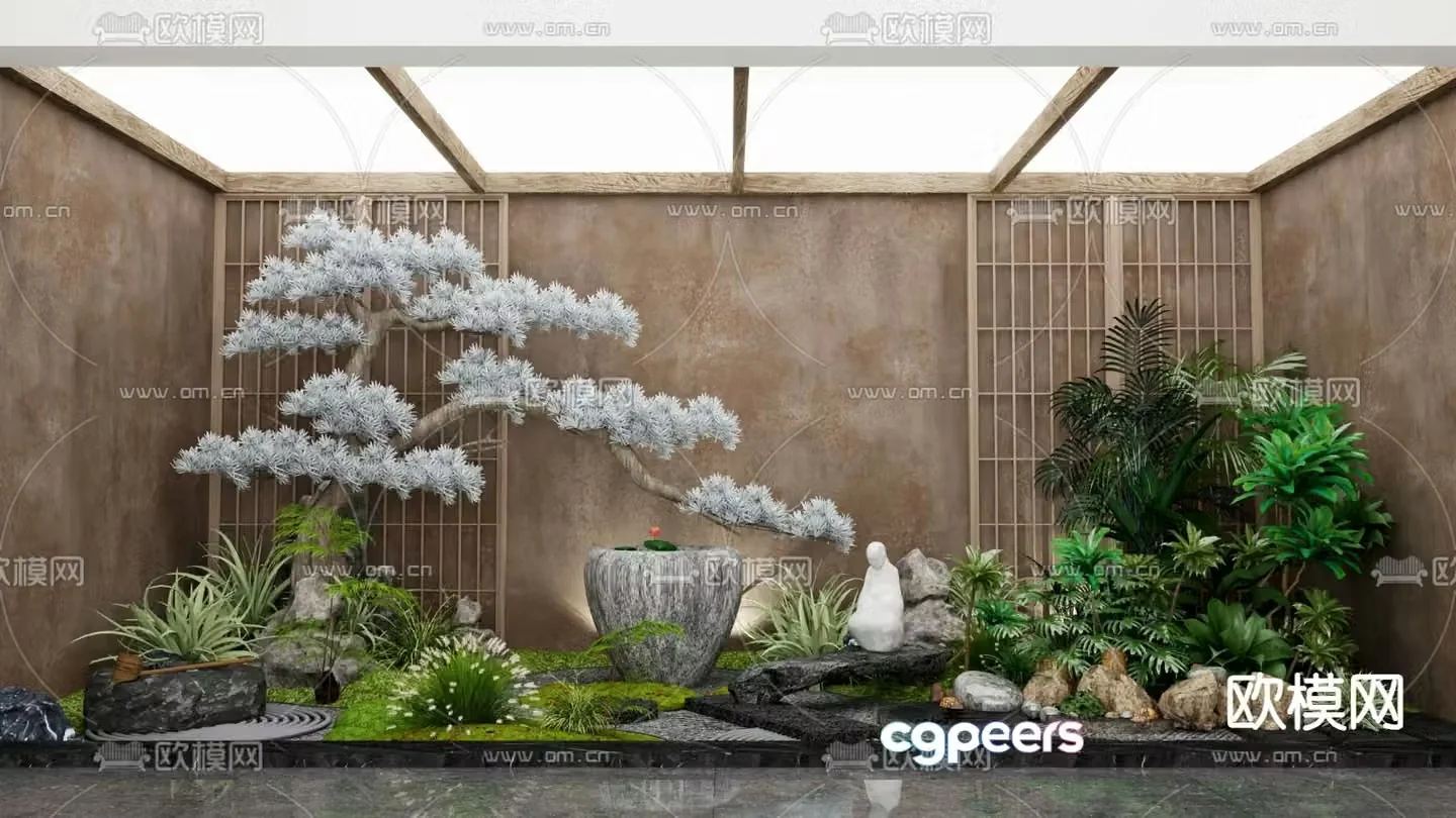 Indoor landscape plant landscaping patio 3d model