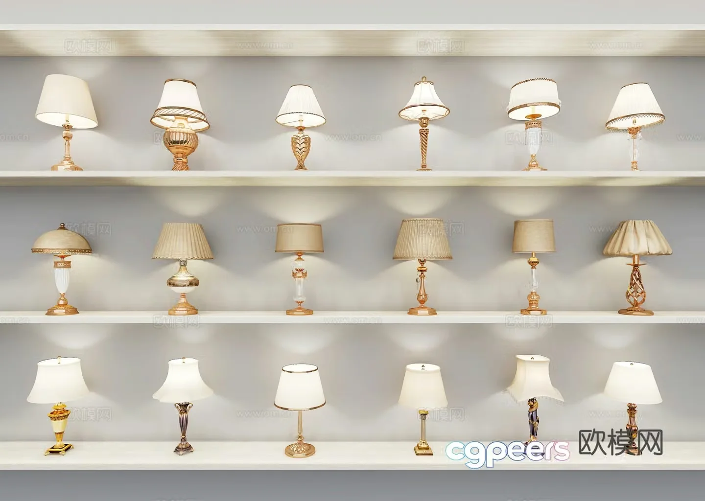 European table lamp 3D model