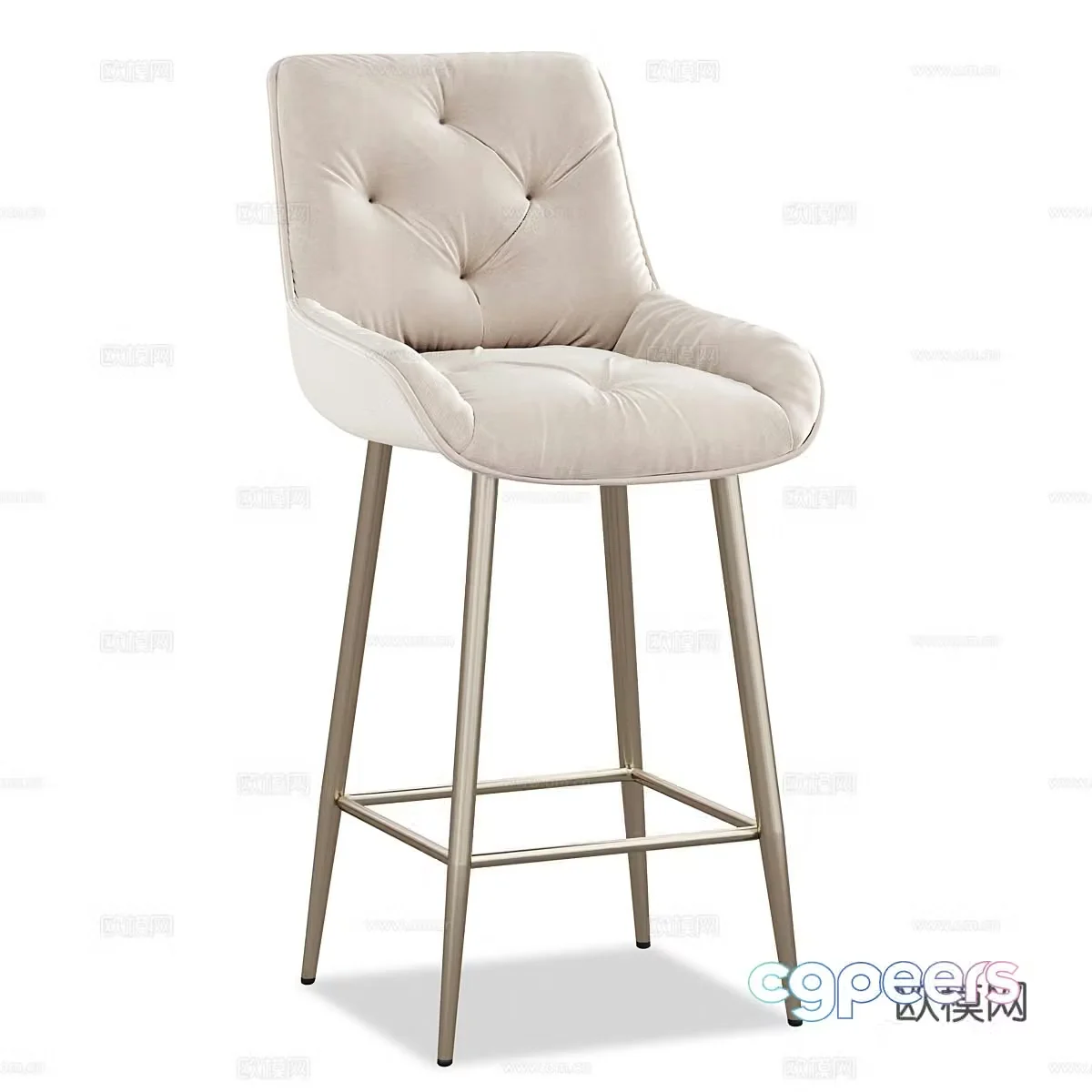Modern simple light luxury chair bar chair bar stool simple bar stool bar stool 3D model