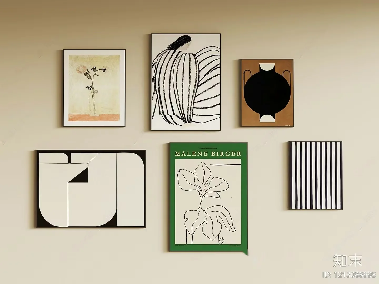 Minimalist Wall Art 3D Model – 5225 – VRAY Render