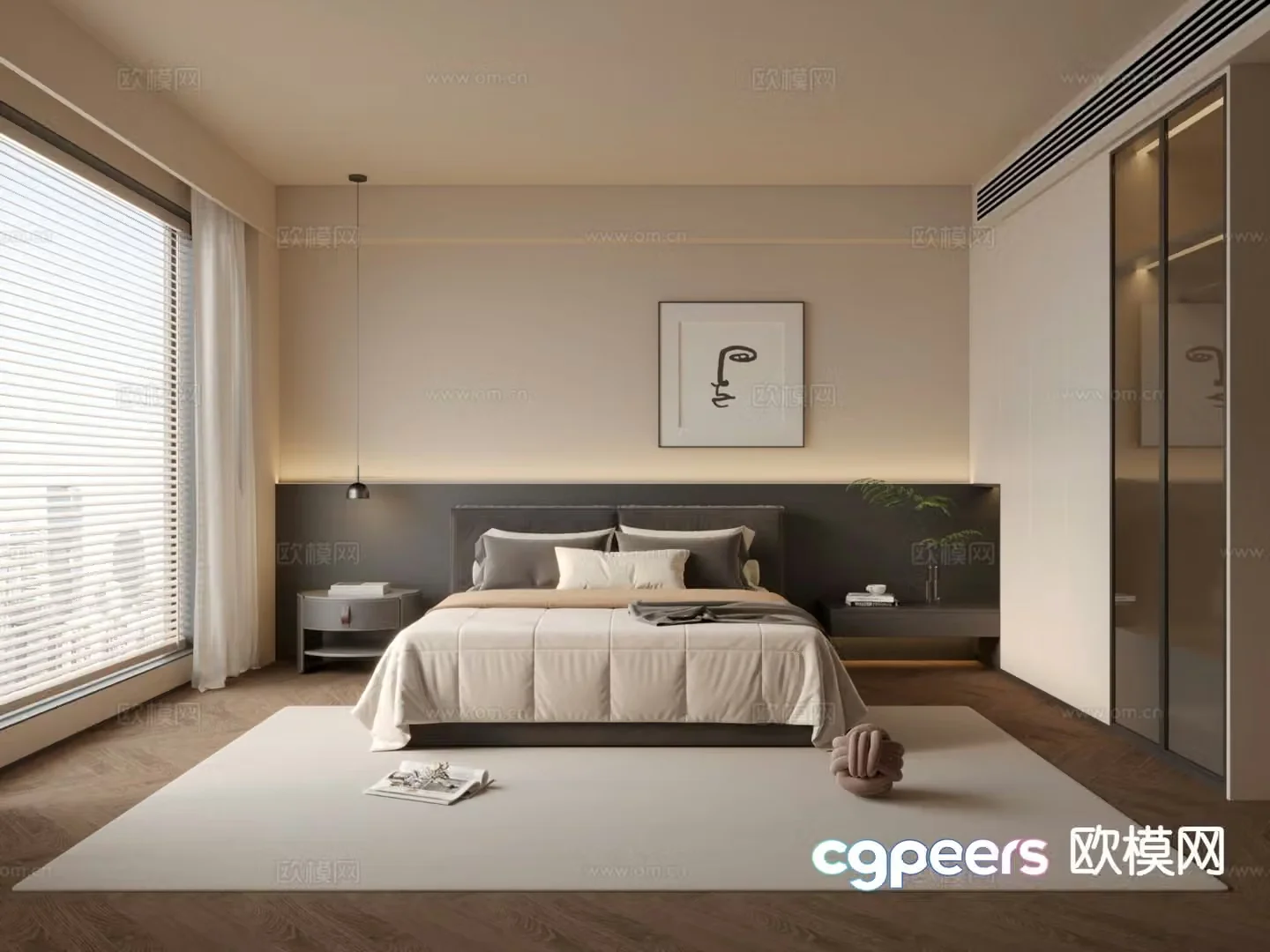 Modern bedroom master bedroom 3d model