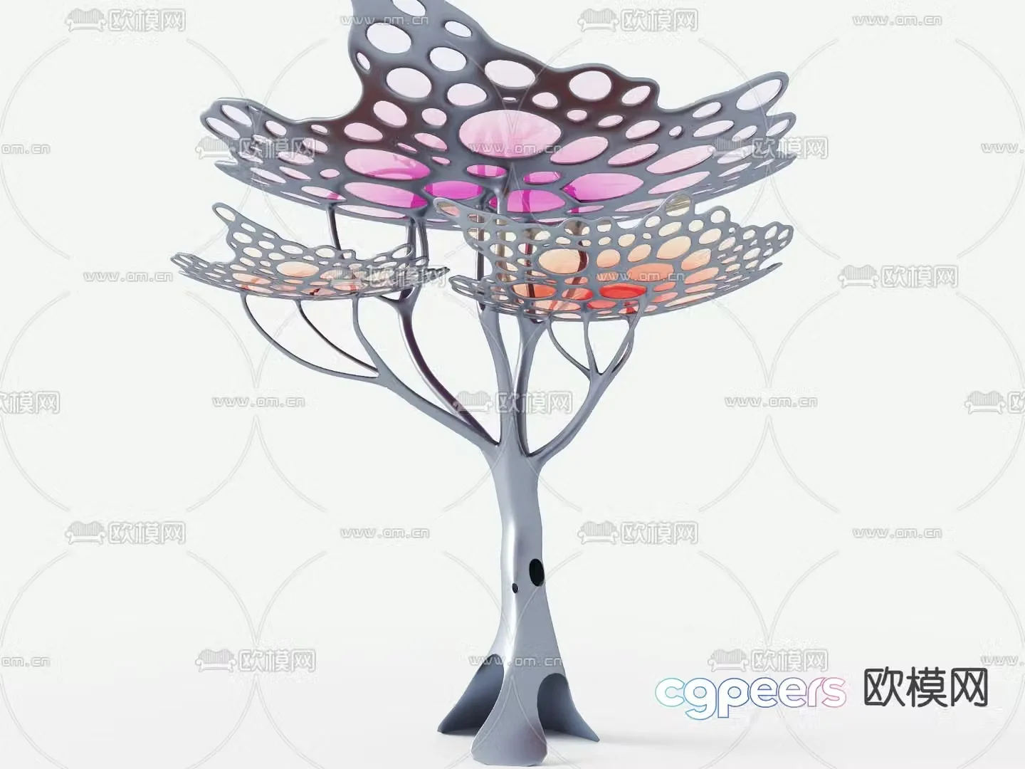 Alien sculpture Tree-shaped gallery frame 3D model