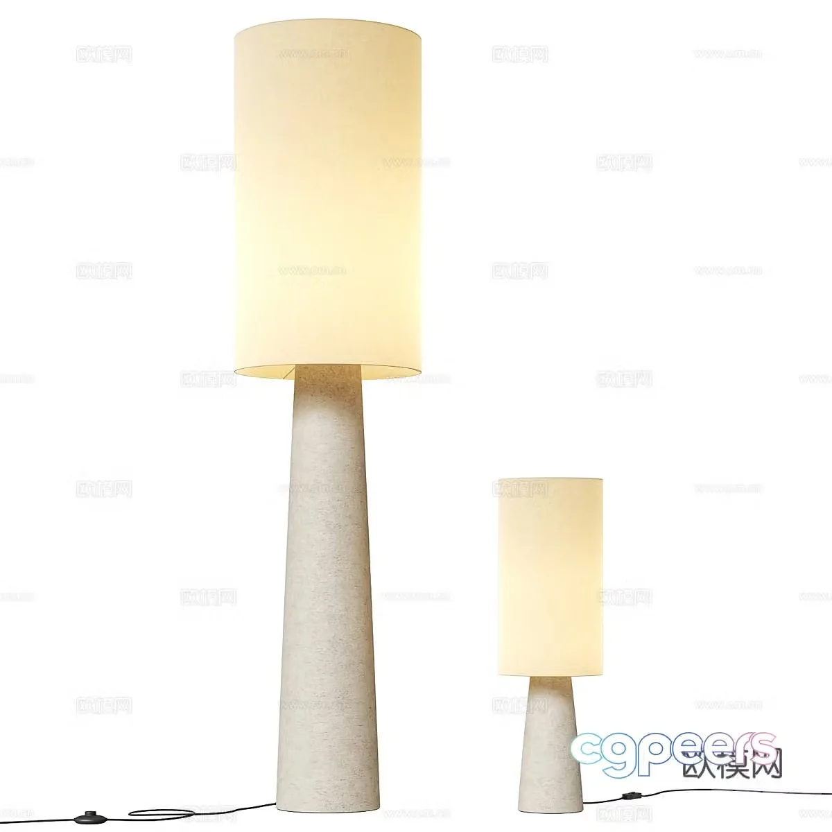 New Chinese style floor lamp 3D model