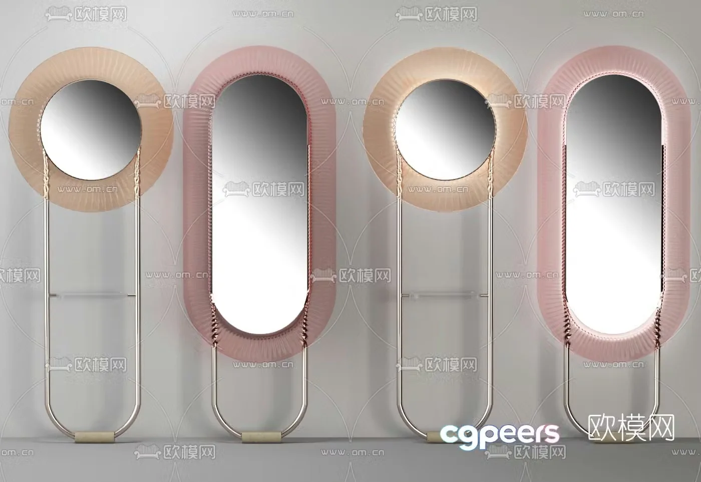 Italian FIAM ITALIA brand modern upright makeup mirror full-length mirror 3D model